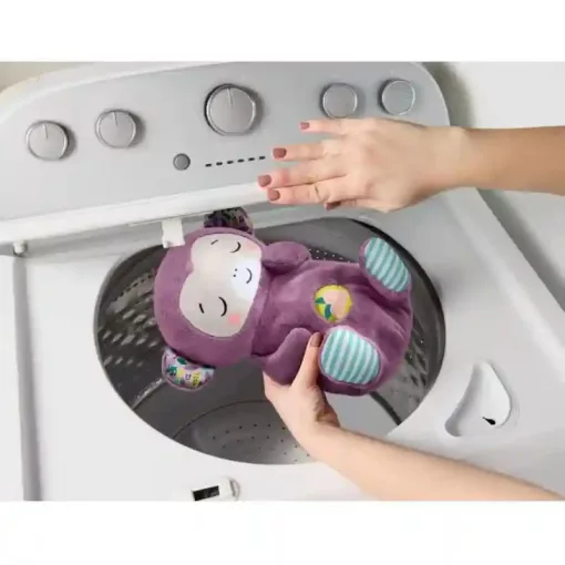 Mattel Fisher-Price - Interaktív szunyókáló lila plüss majom hanggal és mozgással