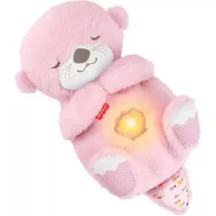   Mattel Fisher-Price - Interaktív szunyókáló rózsaszín plüss vidra hanggal és mozgással