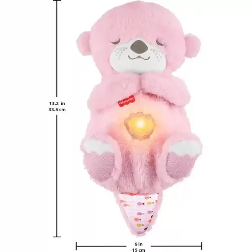 Mattel Fisher-Price - Interaktív szunyókáló rózsaszín plüss vidra hanggal és mozgással