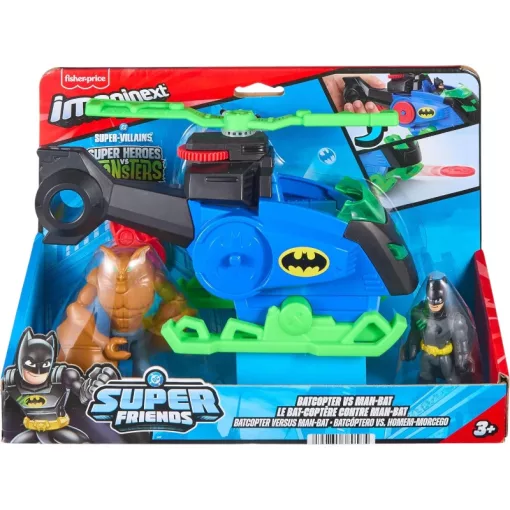 Mattel Fisher-Price Batman - Batman interaktív Batcopter helikoptere, DC Super Friends