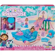 Gabi babaháza: Medencés parti Gabi és Szirénke figurákkal, Gabby"s Dollhouse