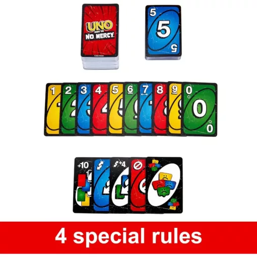 Mattel Games - UNO No Mercy: Nincs kegyelem kártyajáték