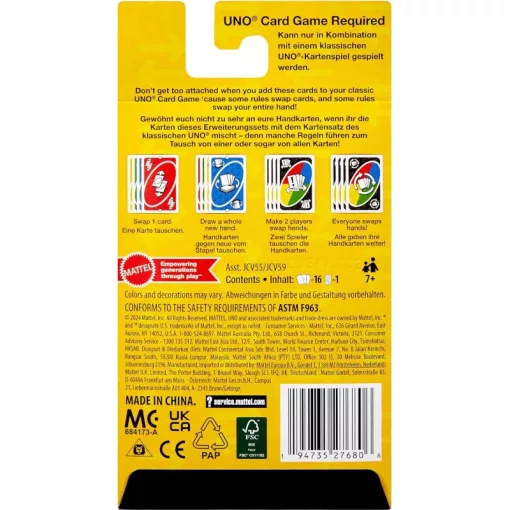 Mattel Games - UNO cserecsomag kiegészítő kártyajáték