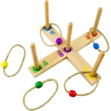 Ring Toss karikadobáló társasjáték fából