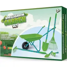 Játék fém talicska fém kerti szerszámokkal