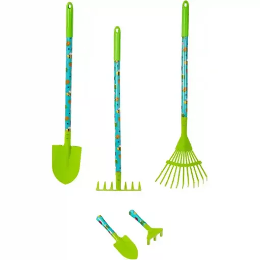 Játék fém talicska fém kerti szerszámokkal