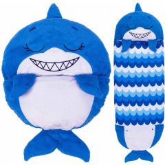   Happy Nappers hálózsák-párna: Sandal, a kék cápa - 137cm