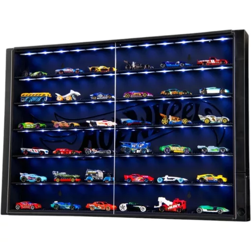 Hot Wheels kiállítási vitrin LED-világítással