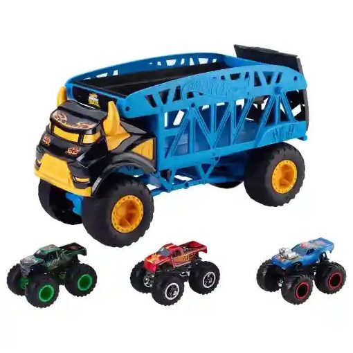 Mattel Hot Wheels Monster Trucks szállító kamion 3db autóval