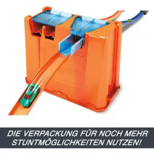 Mattel Hot Wheels óriás átalakítható versenypálya dobozban két kisautóval, 4,5m hosszú pálya (csomagolássérült-új)