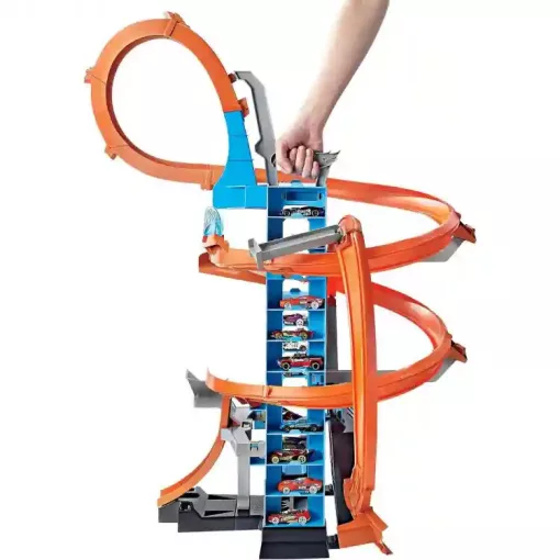 Mattel Hot Wheels ütközések a toronyban motorizált pályakészlet kisautóval