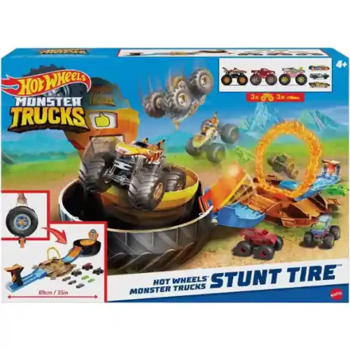 Mattel Hot Wheels Monster Trucks kaszkadőr kerék játékszett 6db autóval