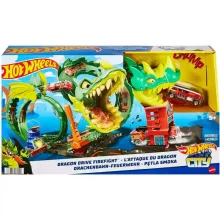 Mattel Hot Wheels sárkányhurok pályaszett tűzoltóautóval