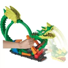 Mattel Hot Wheels sárkányhurok pályaszett tűzoltóautóval