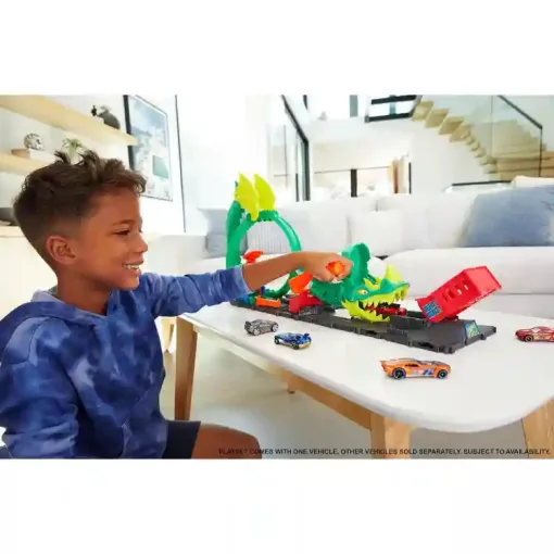 Mattel Hot Wheels sárkányhurok pályaszett tűzoltóautóval