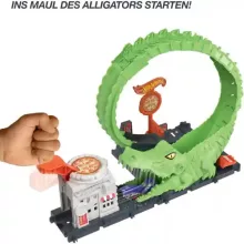 Mattel Hot Wheels aligátortámadás hurokpálya kisautóval, krokodil támadás, pizzéria