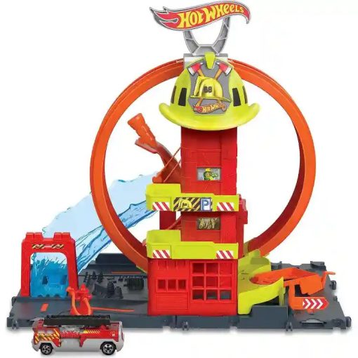 Mattel Hot Wheels tűzoltóság hurokkal és tűzoltóautóval játékkészlet