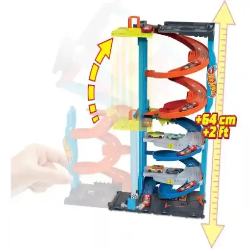 Mattel Hot Wheels 2 az 1-ben átalakítható versenytorony kisautóval