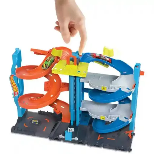 Mattel Hot Wheels 2 az 1-ben átalakítható versenytorony kisautóval