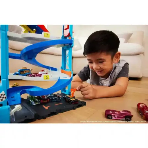 Mattel Hot Wheels 2 az 1-ben átalakítható versenytorony kisautóval