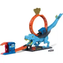 Mattel Hot Wheels T-rex hurokpálya kisautóval (csomagolássérült)