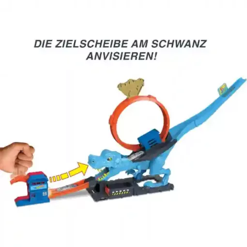 Mattel Hot Wheels T-rex hurokpálya kisautóval (csomagolássérült)