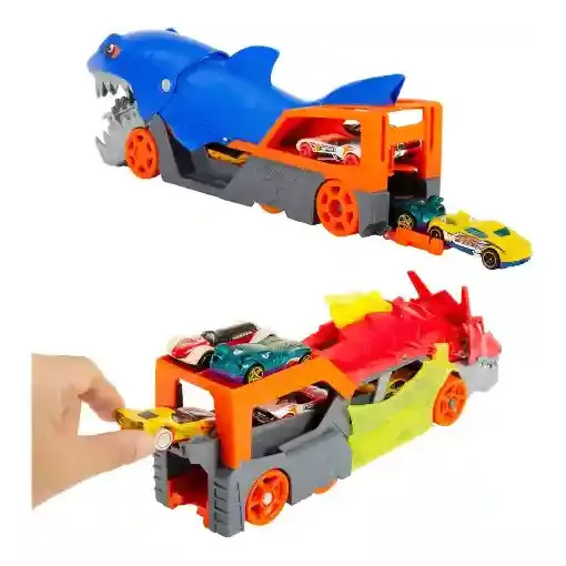 Mattel Hot Wheels autófaló cápa és sárkány kilövő 10db kisautóval