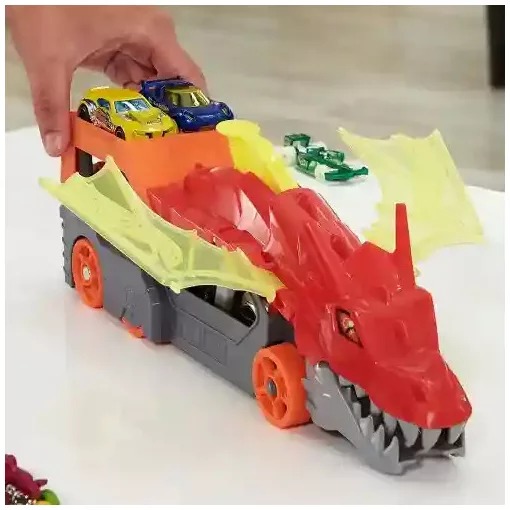 Mattel Hot Wheels autófaló cápa és sárkány kilövő 10db kisautóval