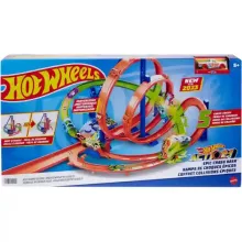 Mattel Hot Wheels szédületes ütközések motorizált pályaszett kisautóval