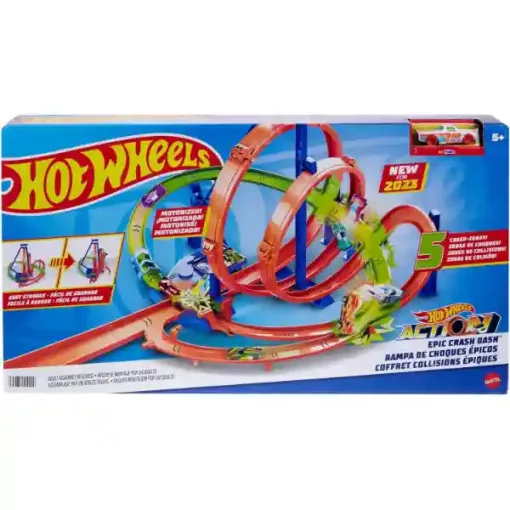 Mattel Hot Wheels szédületes ütközések motorizált pályaszett kisautóval