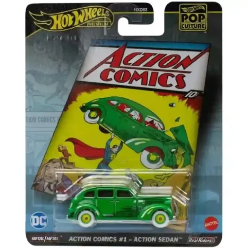  Mattel Hot Wheels Premium Pop Culture DC Action Comics #1 - Action Sedan kisautó