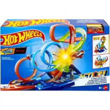 Mattel Hot Wheels 4-es hurok motorizált versenypálya, 68cm magas