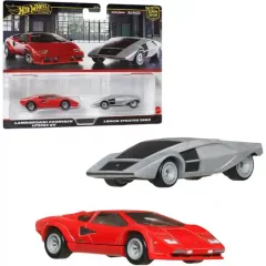    Mattel Hot Wheels Premium Lamborghini Countach LP5000 QV és Lancia Stratos Zero kisautók
