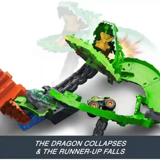 Mattel Hot Wheels Monster Trucks Sharks vs. Dinos sárkányfutam versenypálya
