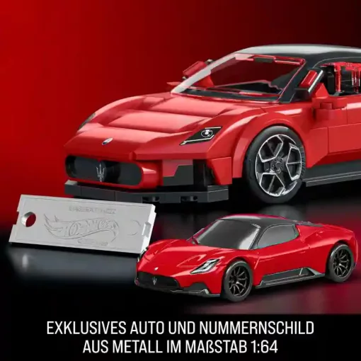 Mattel Brick Shop Hot Wheels Maserati MC20 építőjáték kisautóval