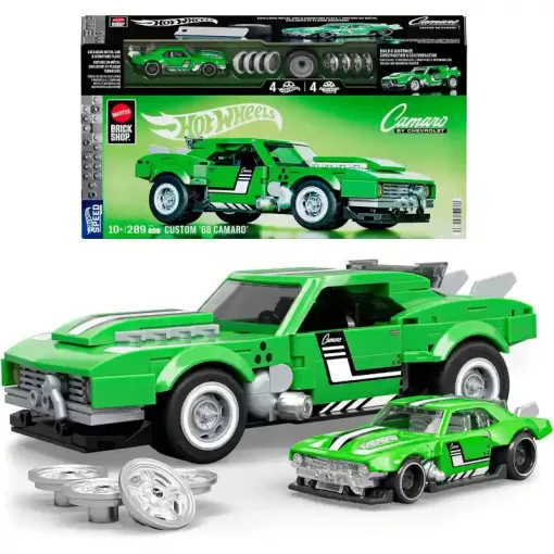 Mattel Brick Shop Hot Wheels Custom '68 Chevrolet Camaro építőjáték kisautóval