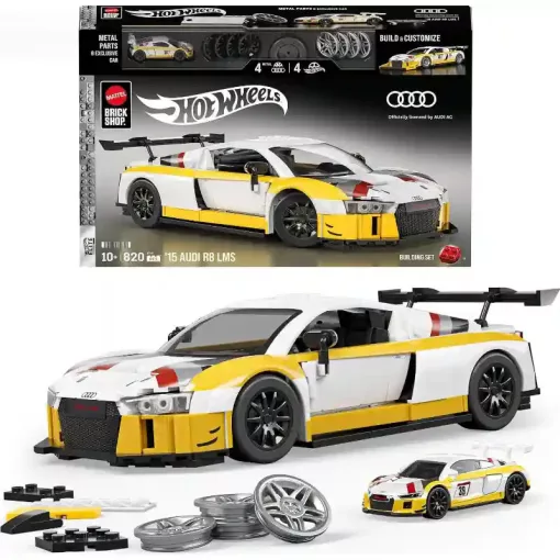 Mattel Brick Shop Hot Wheels '15 Audi R8 LMS építőjáték kisautóval