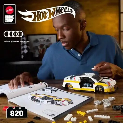 Mattel Brick Shop Hot Wheels '15 Audi R8 LMS építőjáték kisautóval