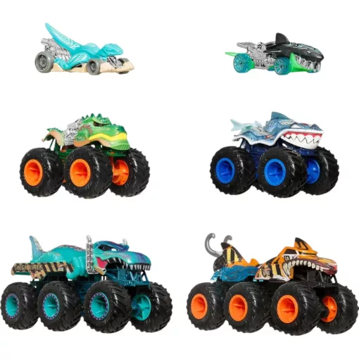 Mattel Hot Wheels Monster Trucks Sharks vs. Dinos járműkészlet