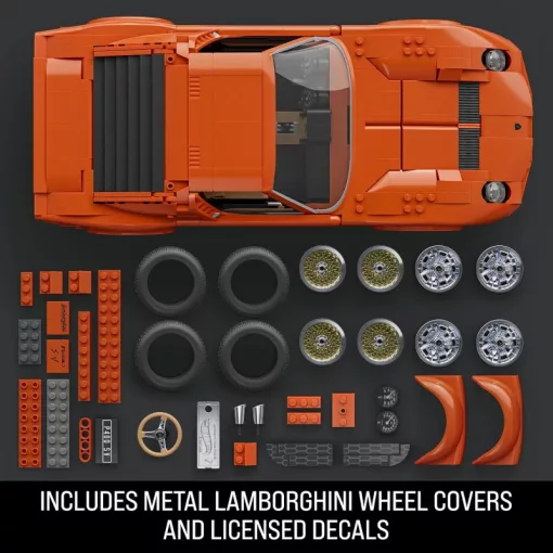 Mattel Brick Shop Hot Wheels Premium Lamborghini Miura P400 SV építőjáték kisautóval
