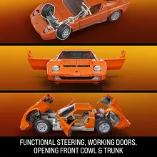 Mattel Brick Shop Hot Wheels Premium Lamborghini Miura P400 SV építőjáték kisautóval