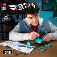 Mattel Brick Shop Hot Wheels Custom '90 Honda Civic EF építőjáték kisautóval (csomagolássérült-új)