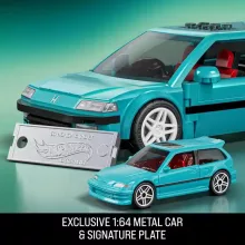 Mattel Brick Shop Hot Wheels Custom '90 Honda Civic EF építőjáték kisautóval (csomagolássérült-új)