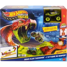 Mattel Hot Wheels Monster Trucks kígyómarás pályaszett Bone Shaker autóval