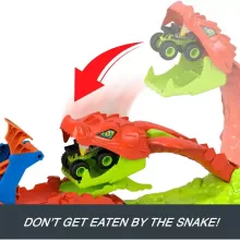 Mattel Hot Wheels Monster Trucks kígyómarás pályaszett Bone Shaker autóval