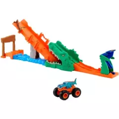   Mattel Hot Wheels Monster Trucks krokodilütközés kihívás Mega-Wrex autóval