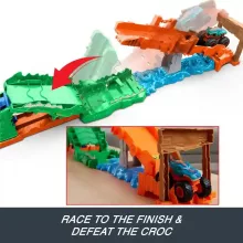Mattel Hot Wheels Monster Trucks krokodilütközés kihívás Mega-Wrex autóval