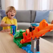 Mattel Hot Wheels Monster Trucks krokodilütközés kihívás Mega-Wrex autóval