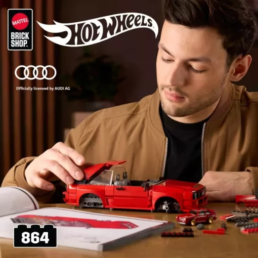 Mattel Brick Shop Hot Wheels '84 Audi Sport Quattro építőjáték kisautóval