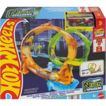Mattel Hot Wheels Neon Speeders dupla hurok versenypálya
